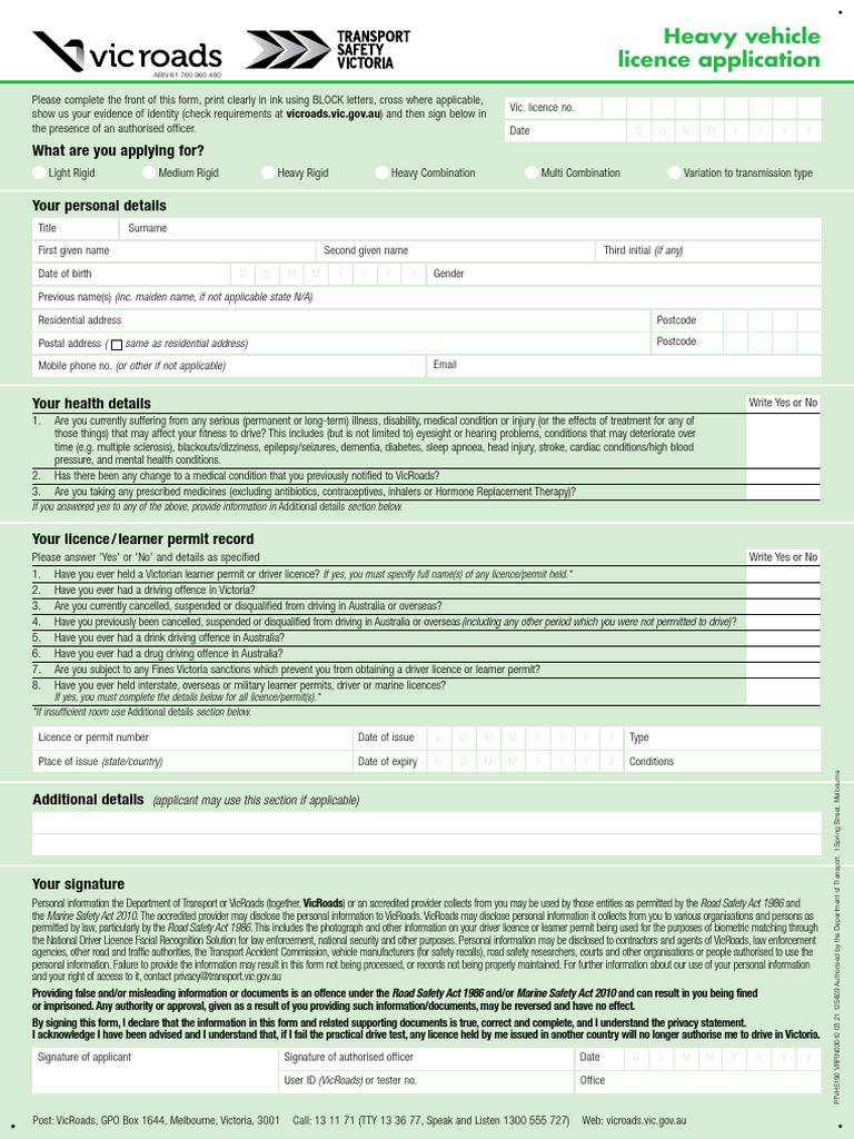 Application Heavyvehicle | PDF | Driver's License | Clinical Medicine