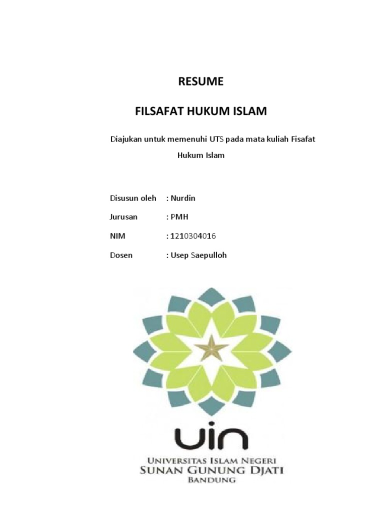 Resume Filsafat Hukum Islam
