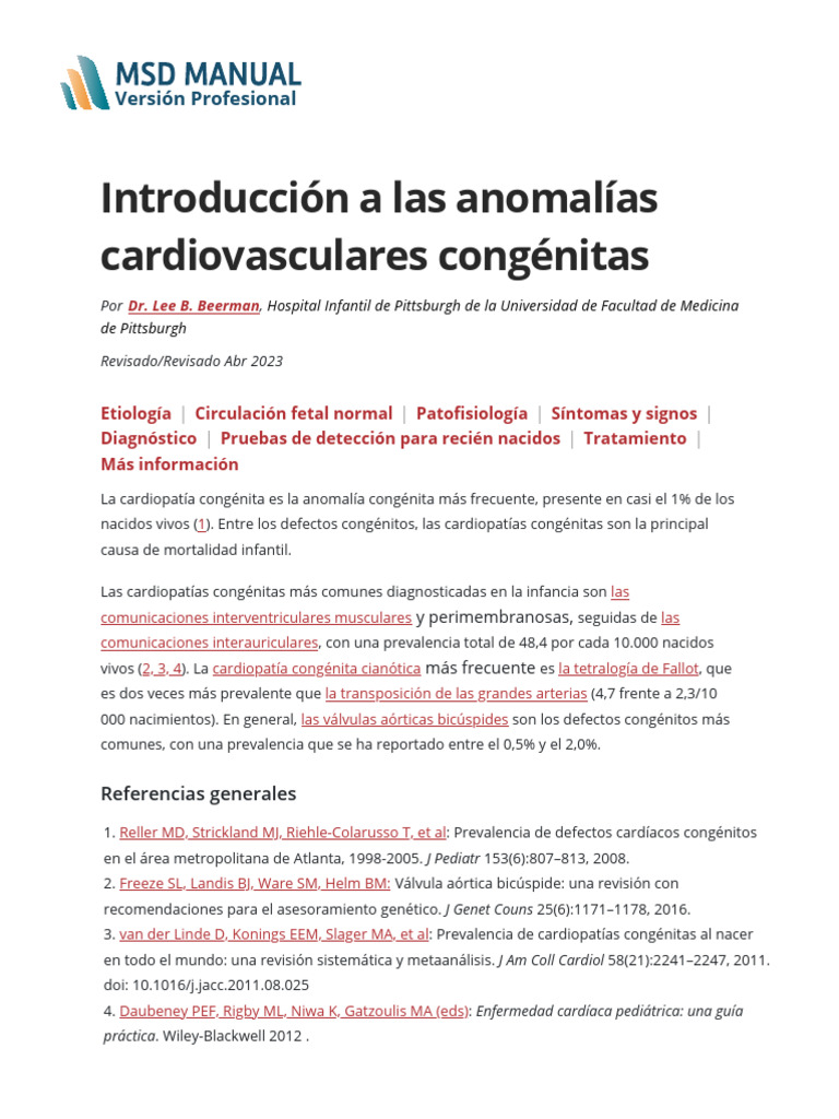Overview of Congenital Cardiovascular Anomalies - Pediatrics - MSD ...