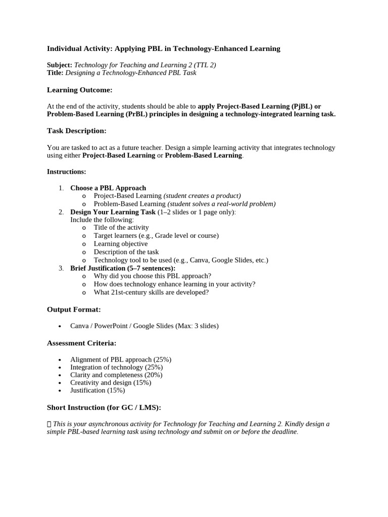 Individual Activity PBL | PDF