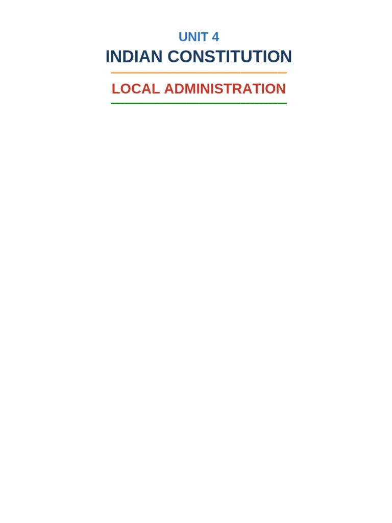 UNIT - 4 - Indian - Constitution - NOTES | PDF | Government ...