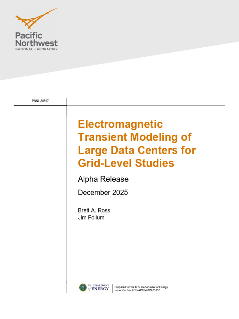 Electromagnetic Transient Modeling of Large Data Centers for Grid-Level ...