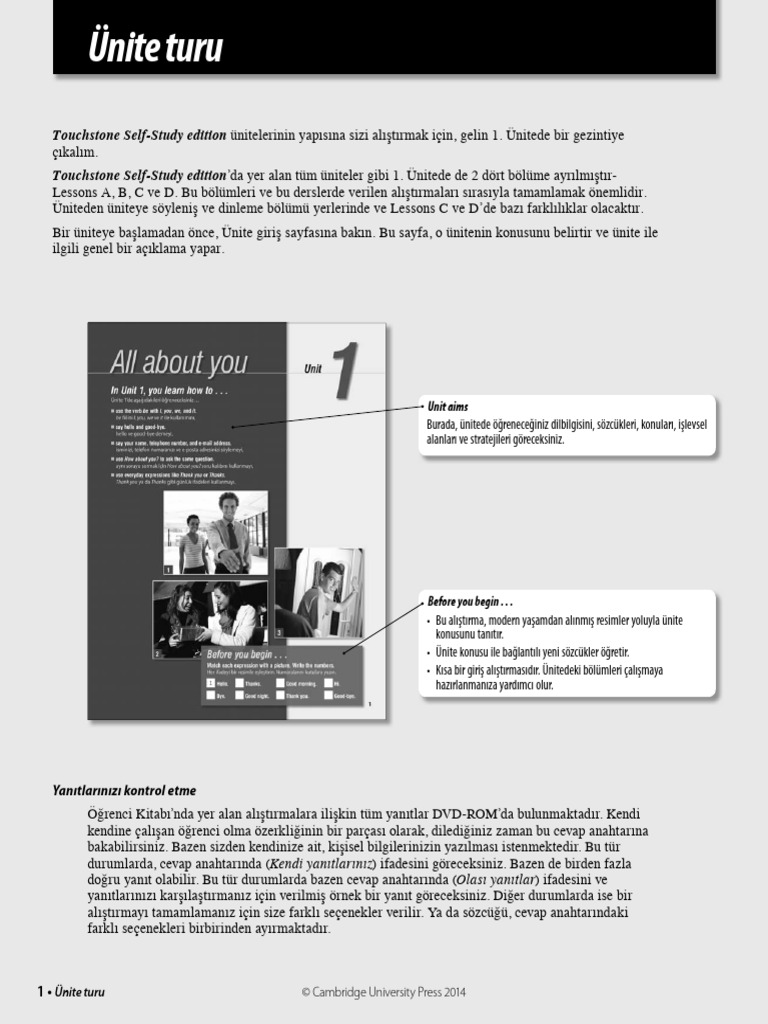 Touchstone 1 Unit Tour | PDF