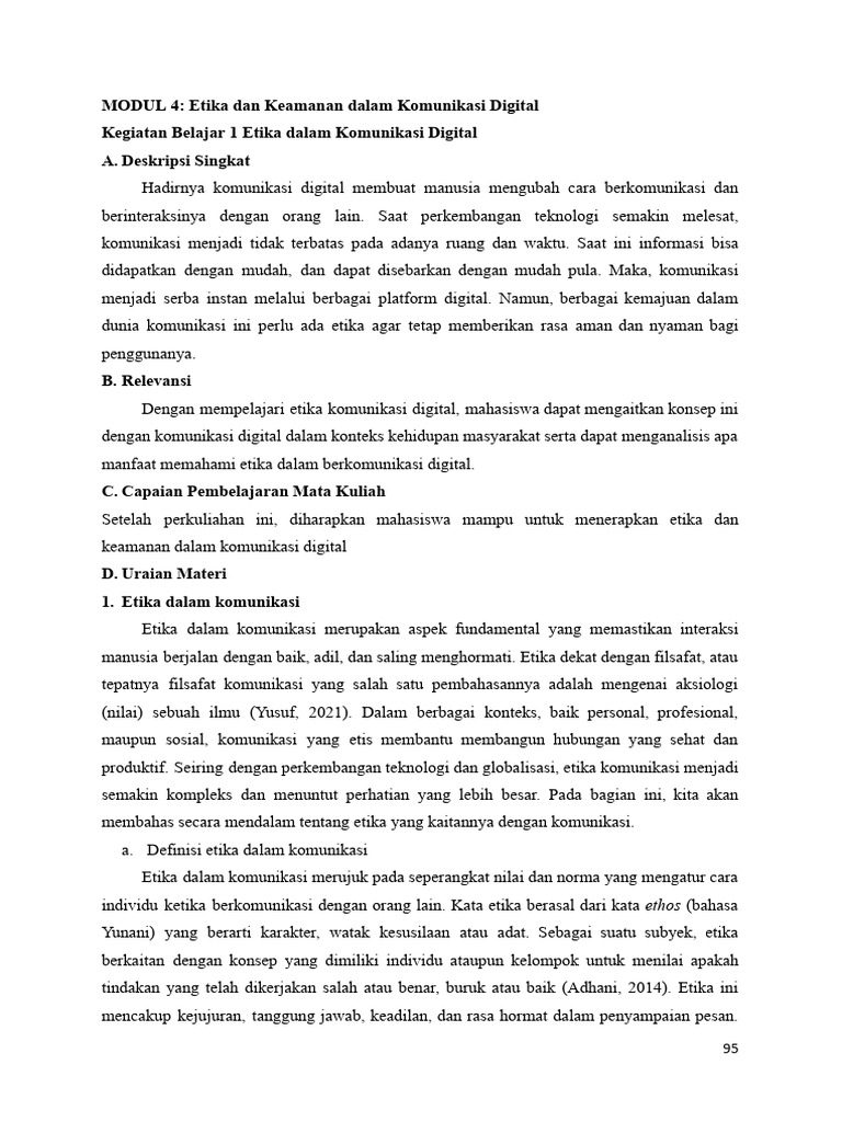 Etika Dan Keamanan Dalam Komunikasi Digital | PDF