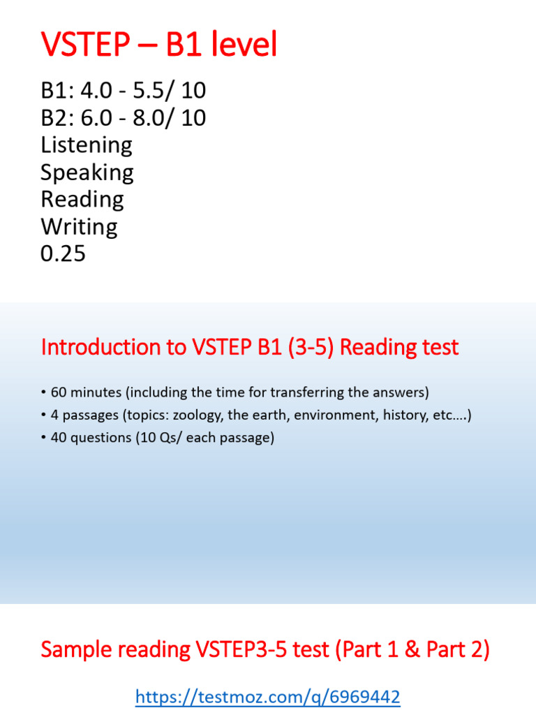 Lesson 1 Introduction to VSTEP Test (1) | PDF | Recession | Economies