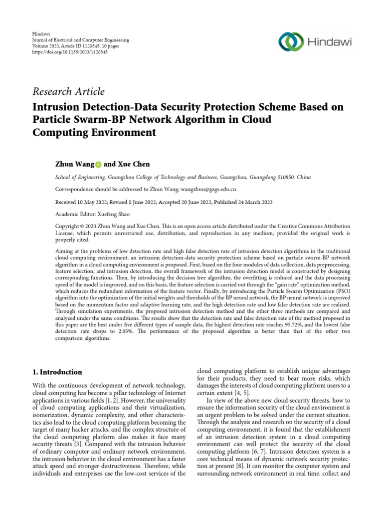 Intrusion Detection-Data Security Protection Scheme Based On | PDF ...