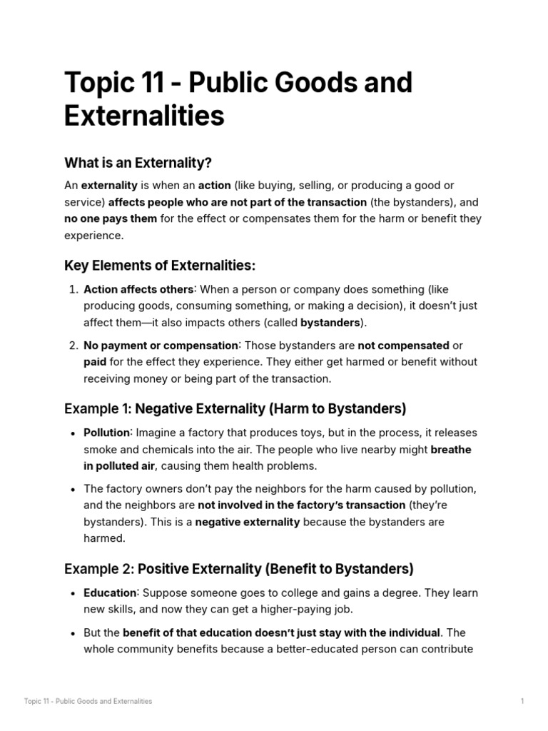 Topic 11 Micro | PDF | Externality | Public Good