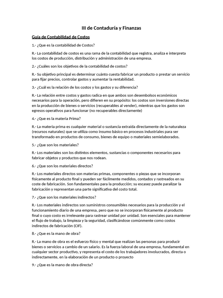 Guia de Contabilidad de Costos_1 | PDF | Contabilidad de costos | Costo