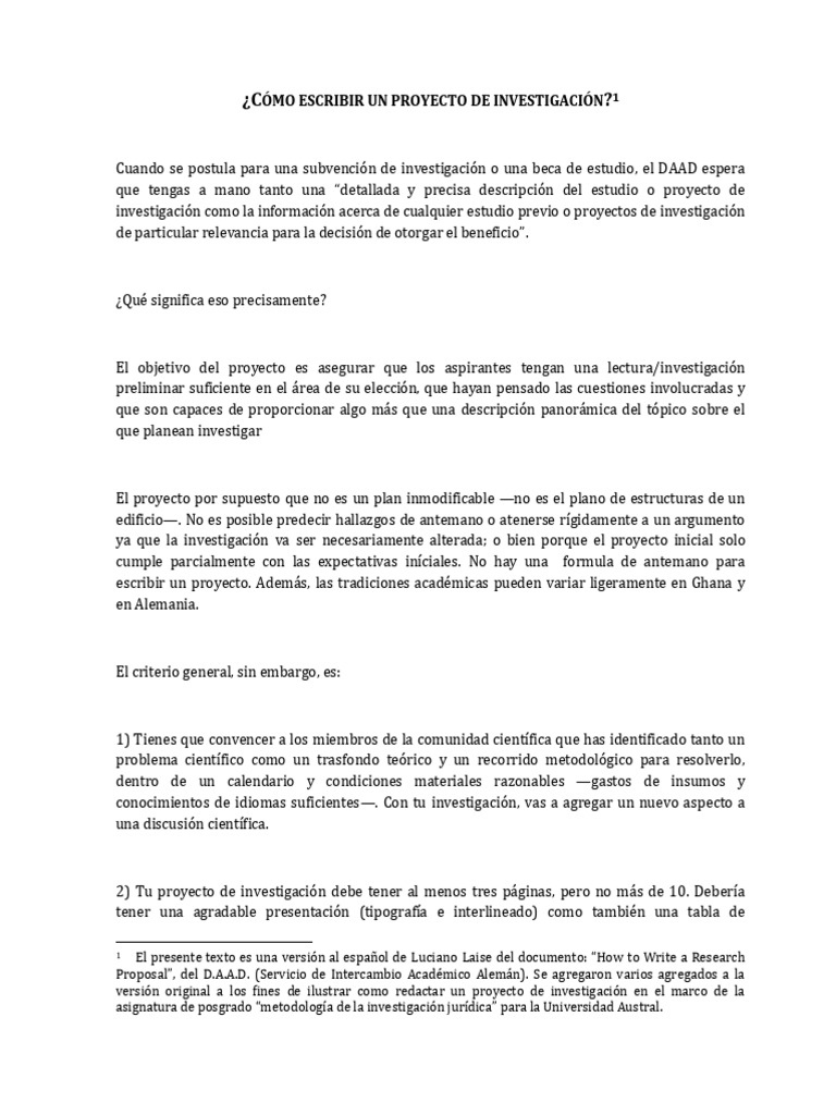Cómo Escribir Un Proyecto de Investigación - Laise | PDF | Información