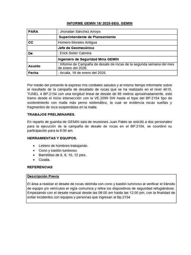 Informe Campaña Desate - Enero 18 - 3 SEMANA | PDF