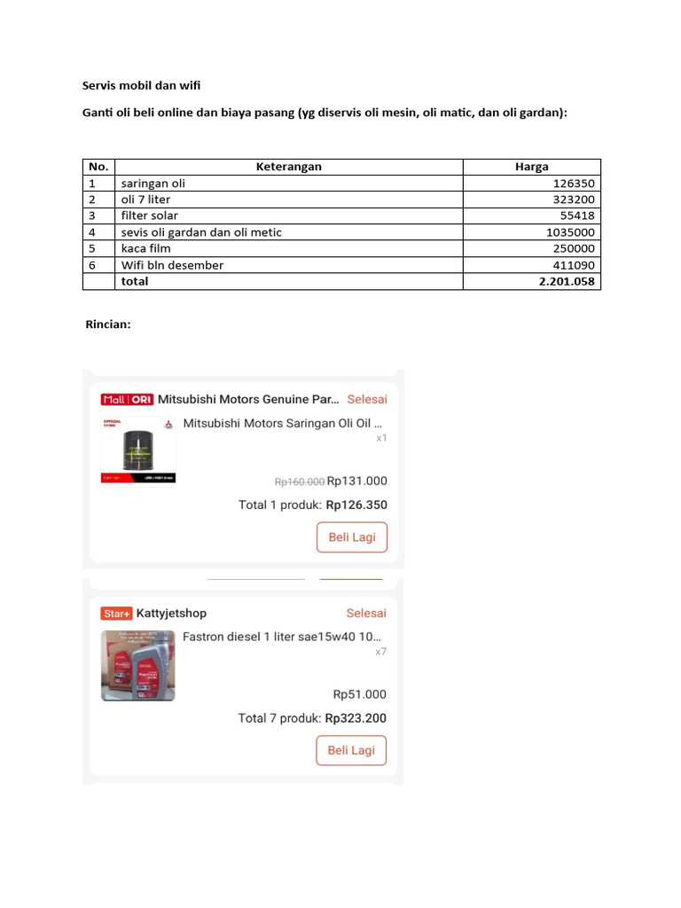 Servis Mobil Dan Wifi | PDF