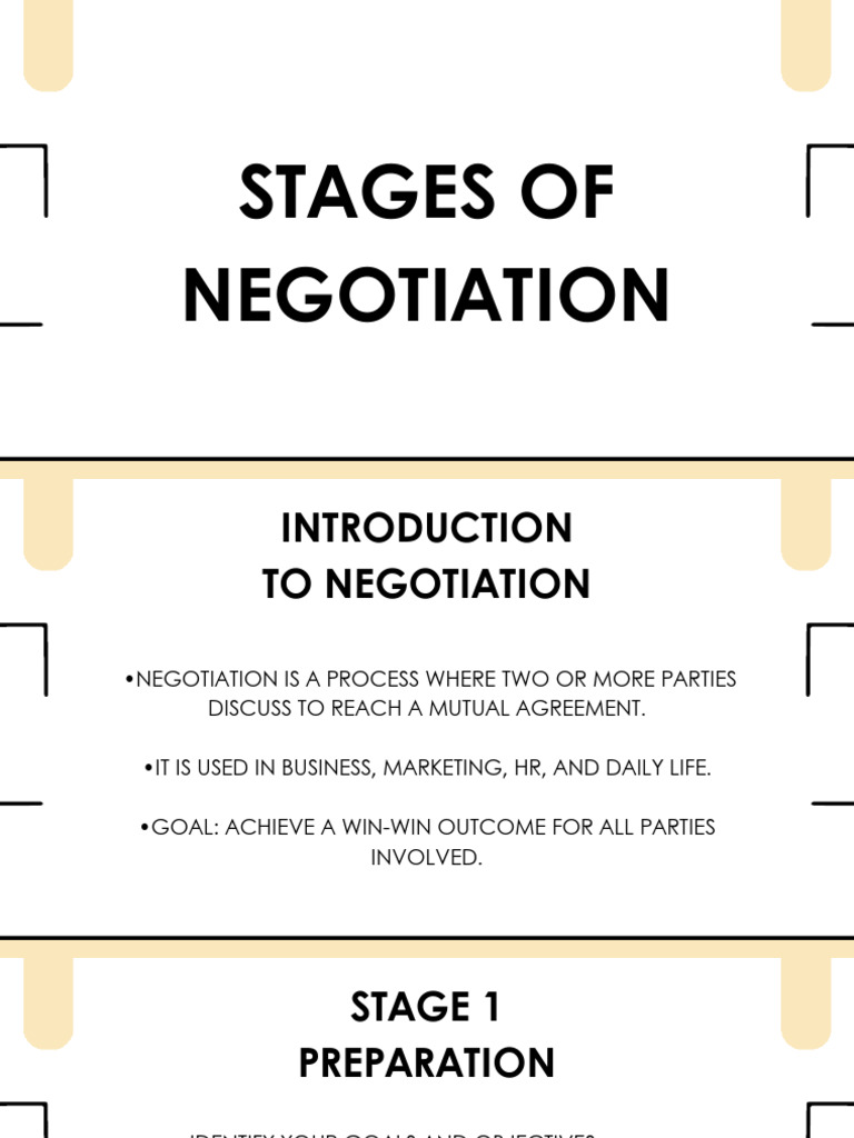 Stages of Negotiation | PDF