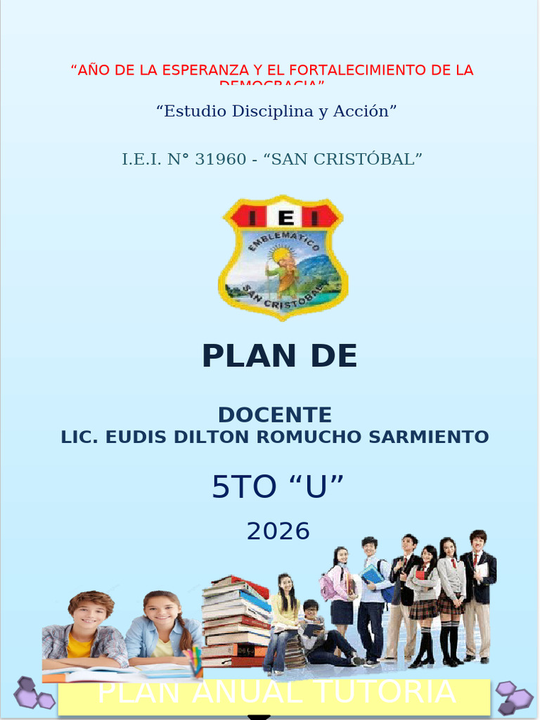 Plan Tutorial de Aula 2026 y Modelo de Sesion | PDF | Aprendizaje ...