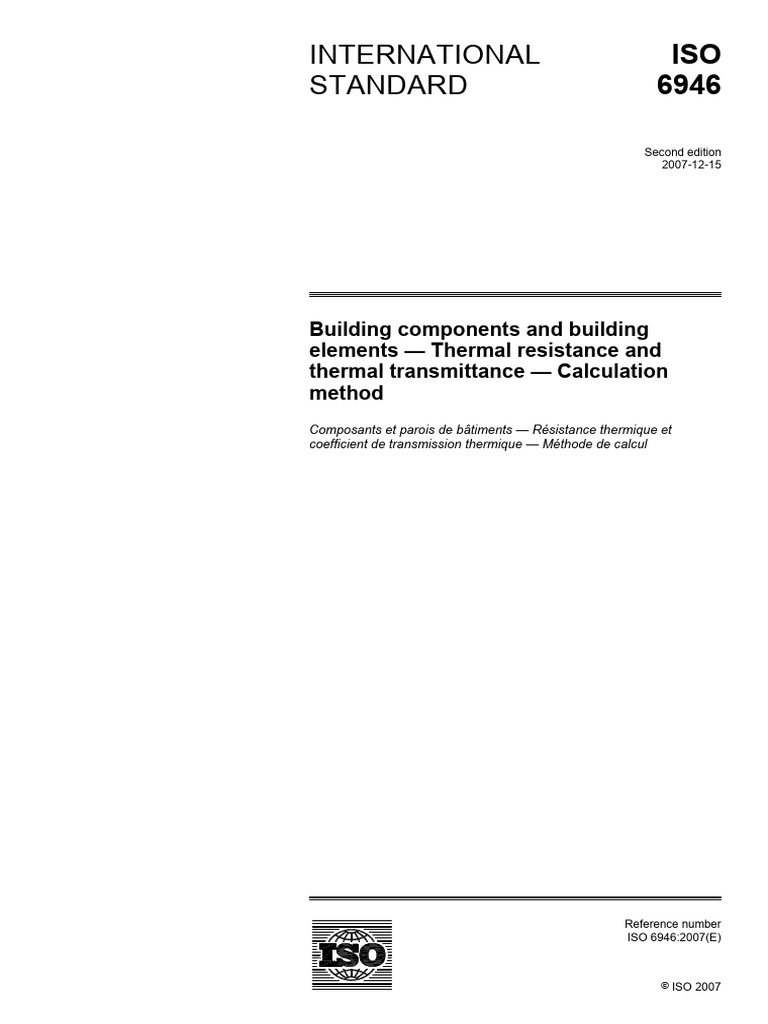 ISO 6946 U R Calculation PDF International Organization For 