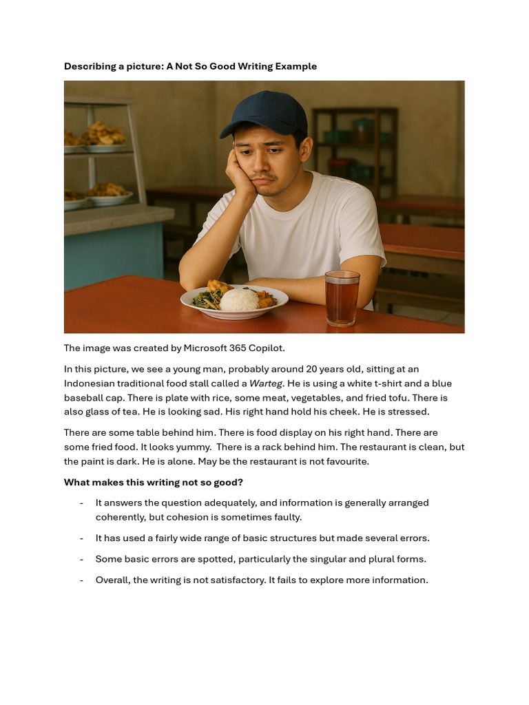Describing a Picture a Not So Good Writing Example | PDF | Indonesian ...