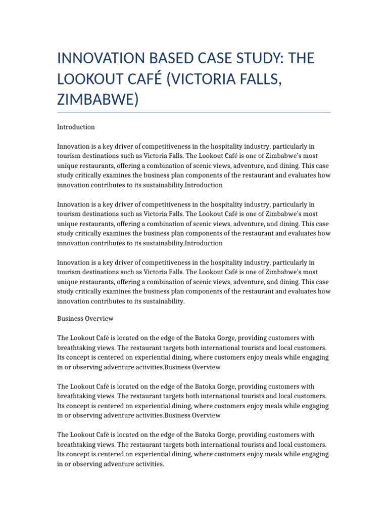 8 Page Lookout Case Study | PDF | Marketing | Business