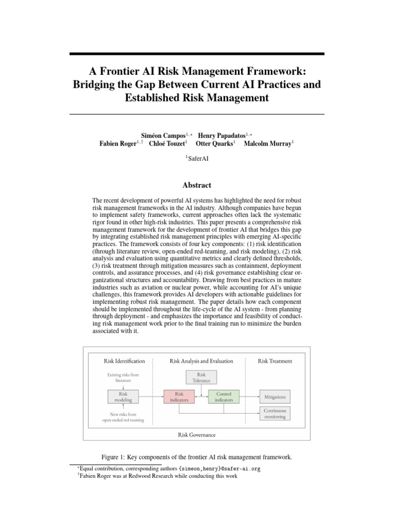 A Frontier AI Risk Management Framework: Bridging The Gap Between ...