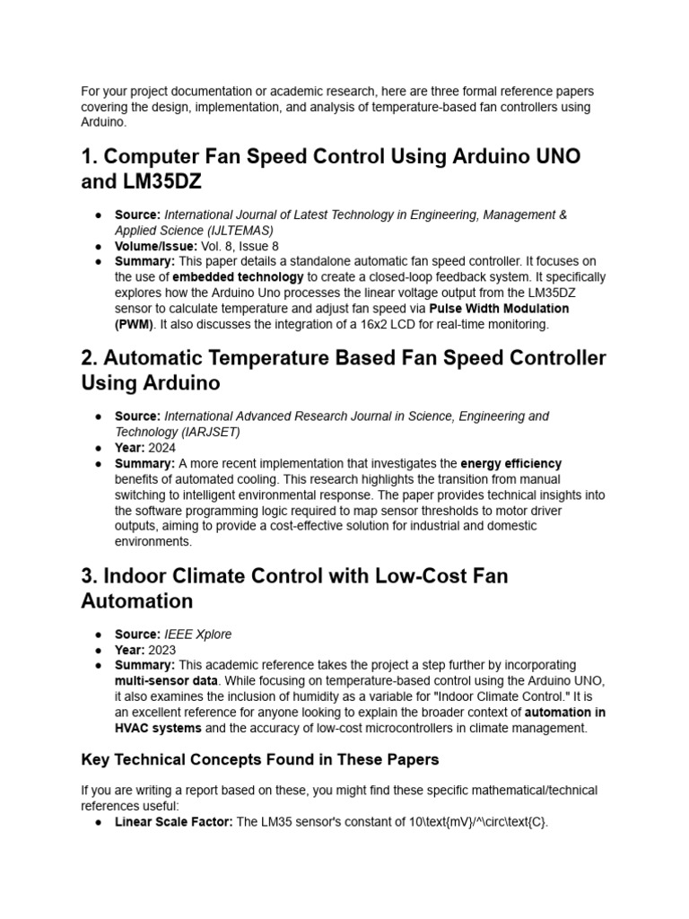 Temperature Based Fan Speed Controller Using Ardui.. (2) | PDF ...