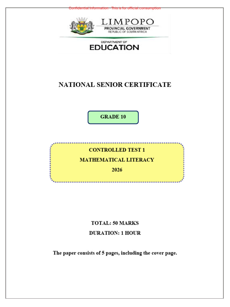 2026 Grade 10 Test Qp Term 1 (1) | PDF
