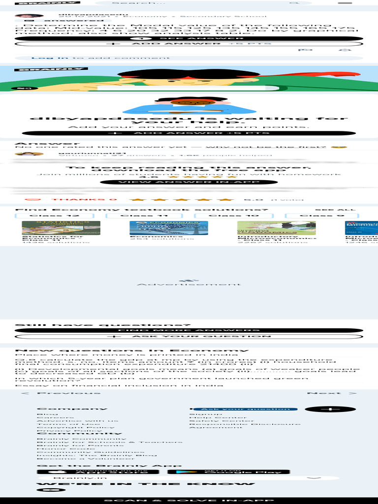 Determine the Modal Value of the Following Data… | PDF | Economies ...