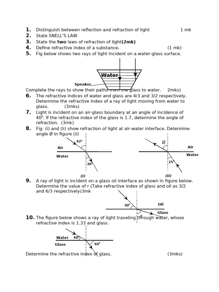 REFRACTION | PDF | Refraction | Refractive Index