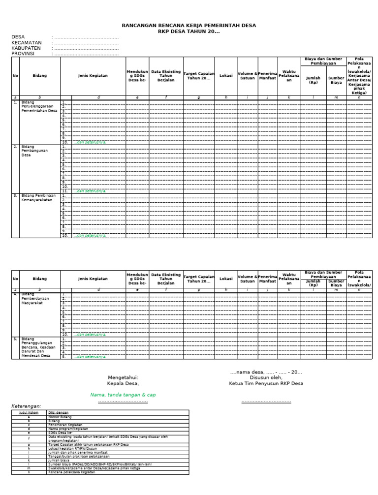 10.__Rancangan RKP Desa [Www.ciptaDesa.com](1) | PDF