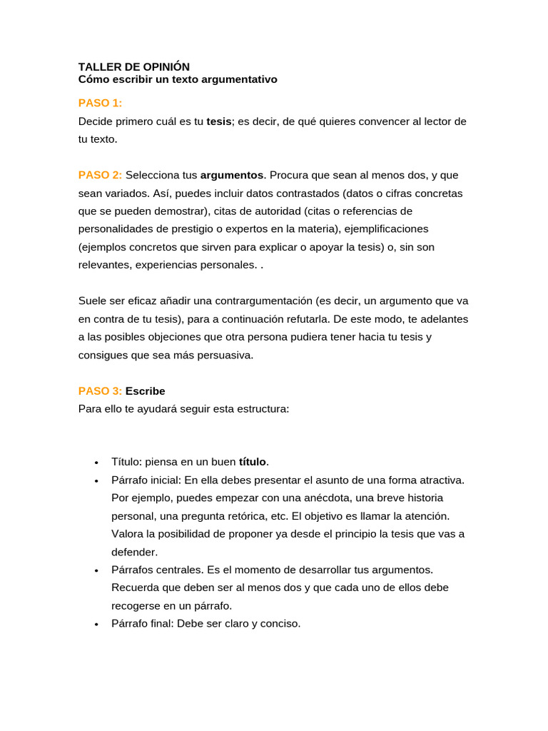 Taller de Opinión | PDF