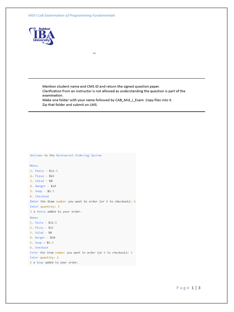 First Mid of PF - A (Fall 2024) | PDF | Numbers | Mathematics