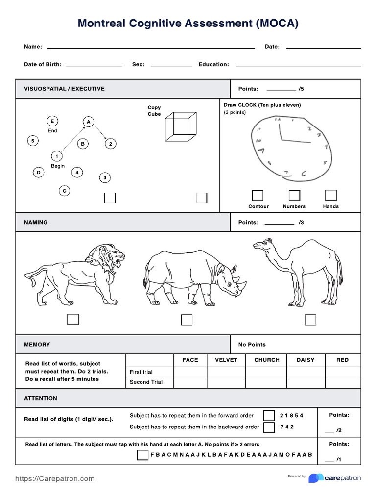 MOCA Filled | PDF | Psychology | Behavioural Sciences