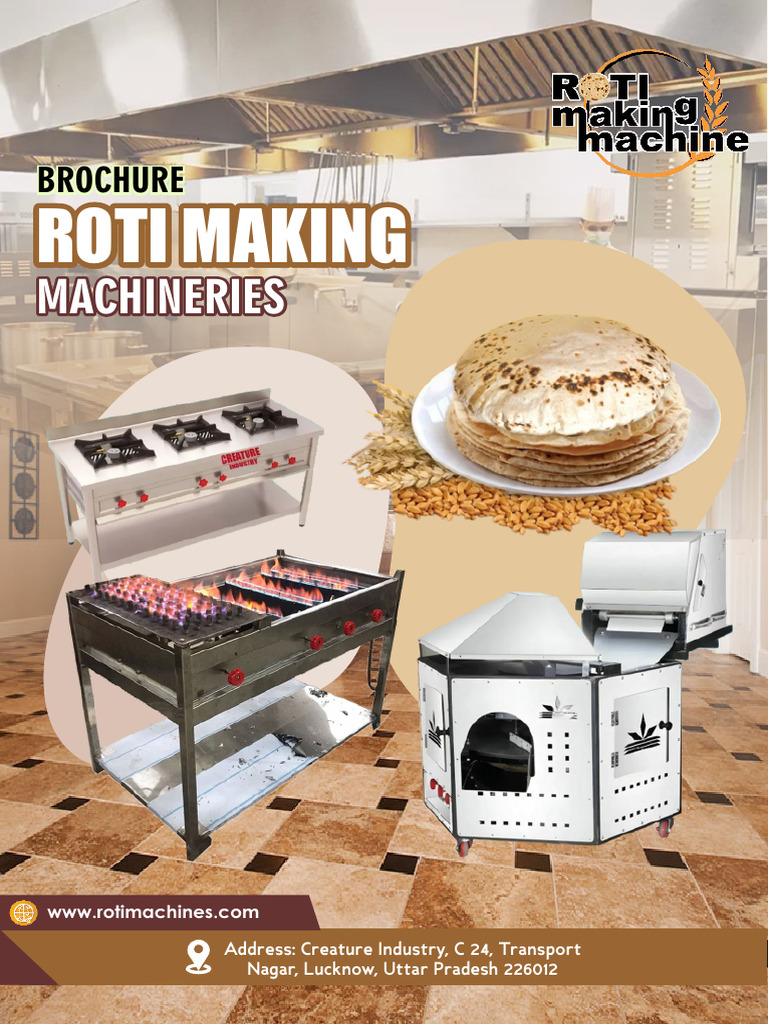 Roti Making Machine Brochure | PDF | Dough