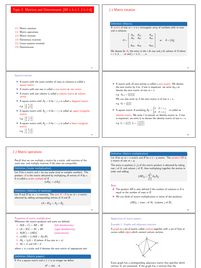 [MAST]Chapter2 Matrices | PDF | Matrix (Mathematics) | Determinant