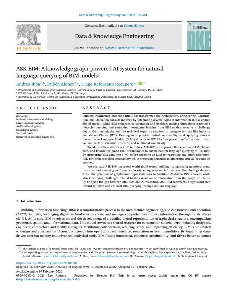 ASK BIM a Knowledge Graph Powered AI System for Natur 2026 Data ...