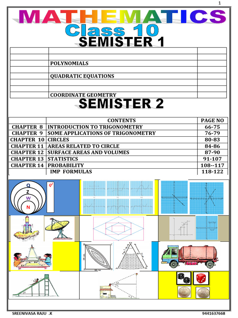 10th Maths Notes - Workbook | PDF | Equations | Mathematics
