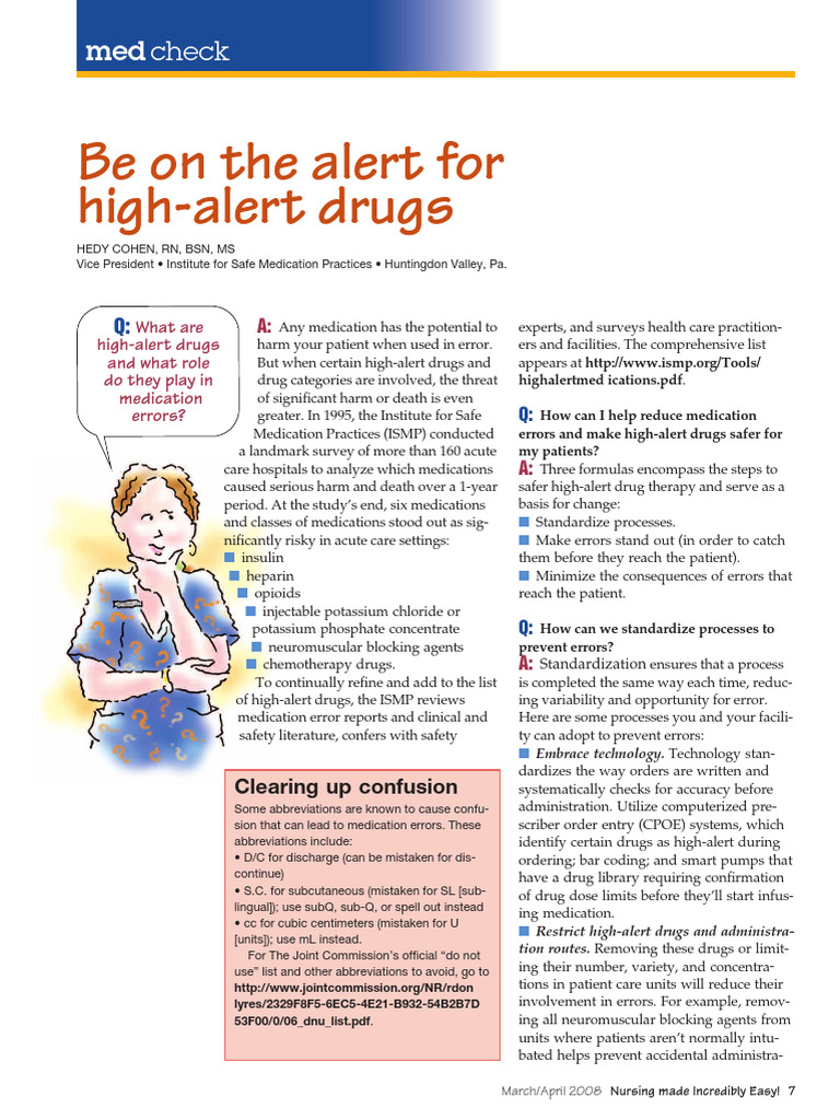 High Alert Drugs Flyer | PDF | Medical Error | Pharmacy