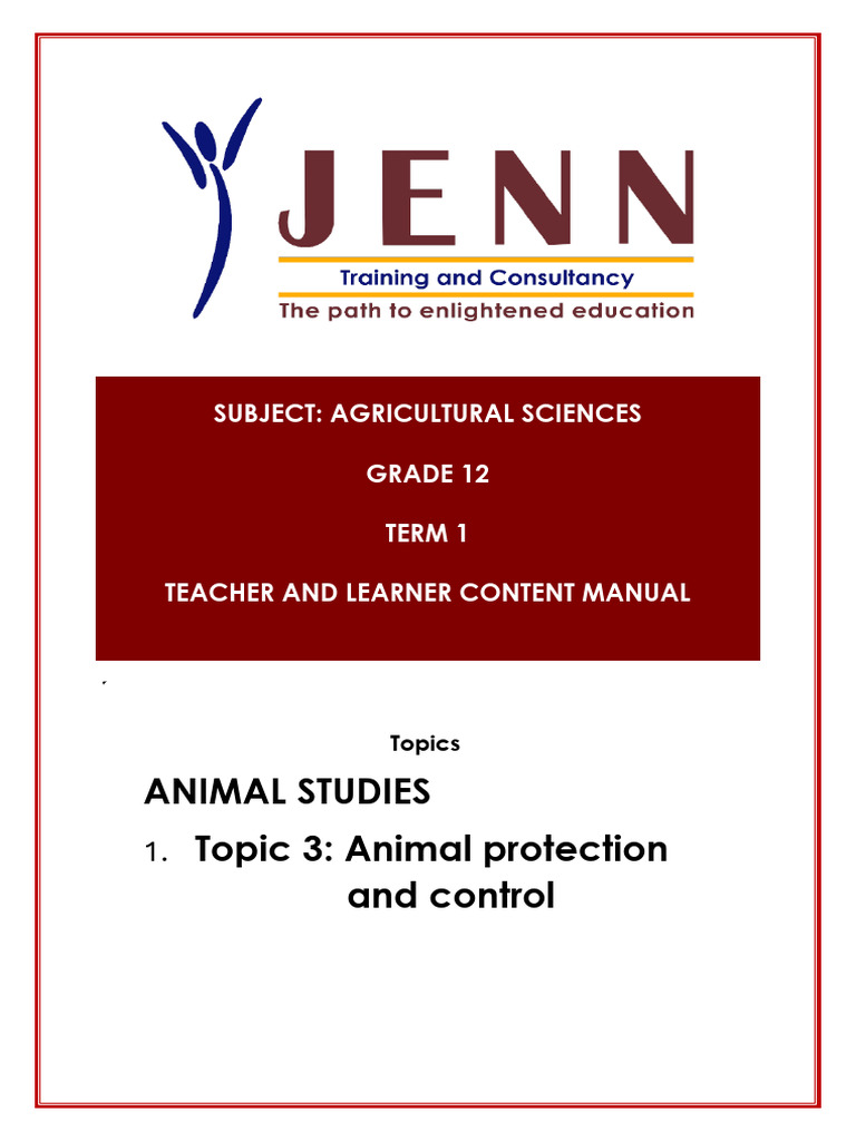 Topic 3 Animal Protection and Control | PDF | Parasitism | Infection