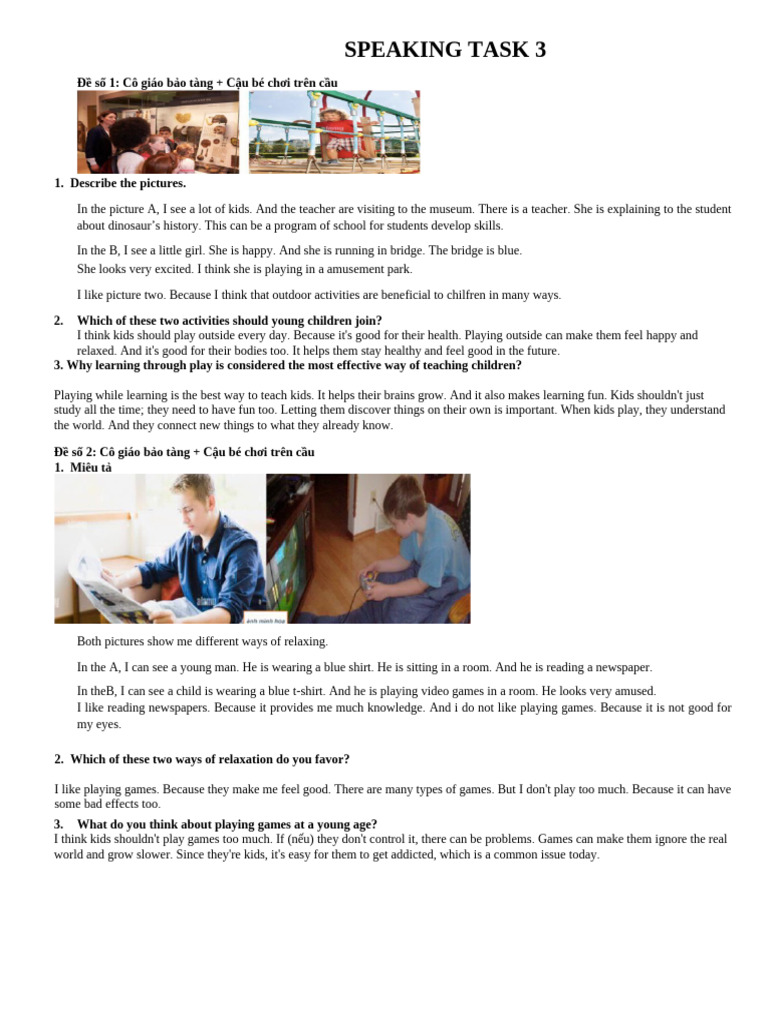 Speaking Part 3 - 2024 | PDF | Foods