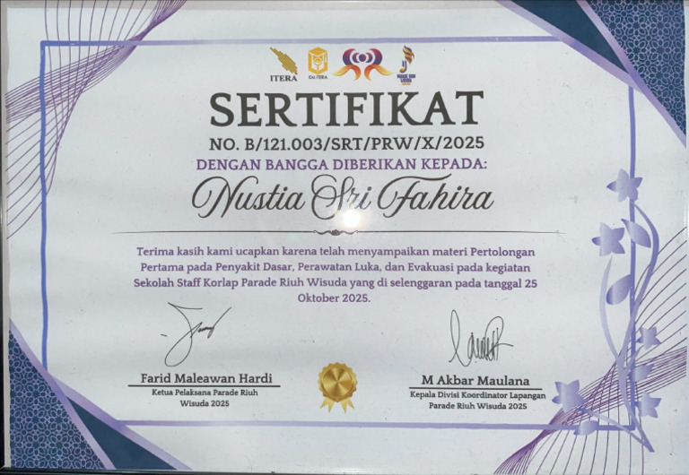 1-Sekolah Staff Korlap Parade Riuh Wisuda Oktober 2025 | PDF