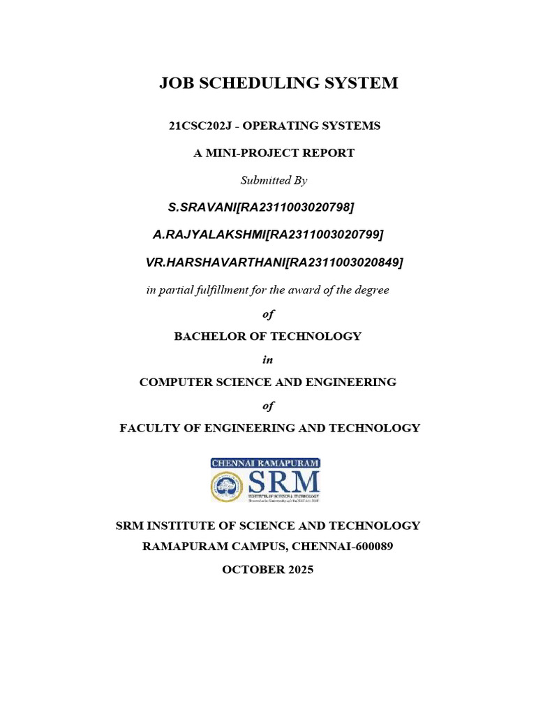 OS-MINI-PROJECT-BATCH-12 OPERATING SYSTEMS | PDF | Scheduling ...