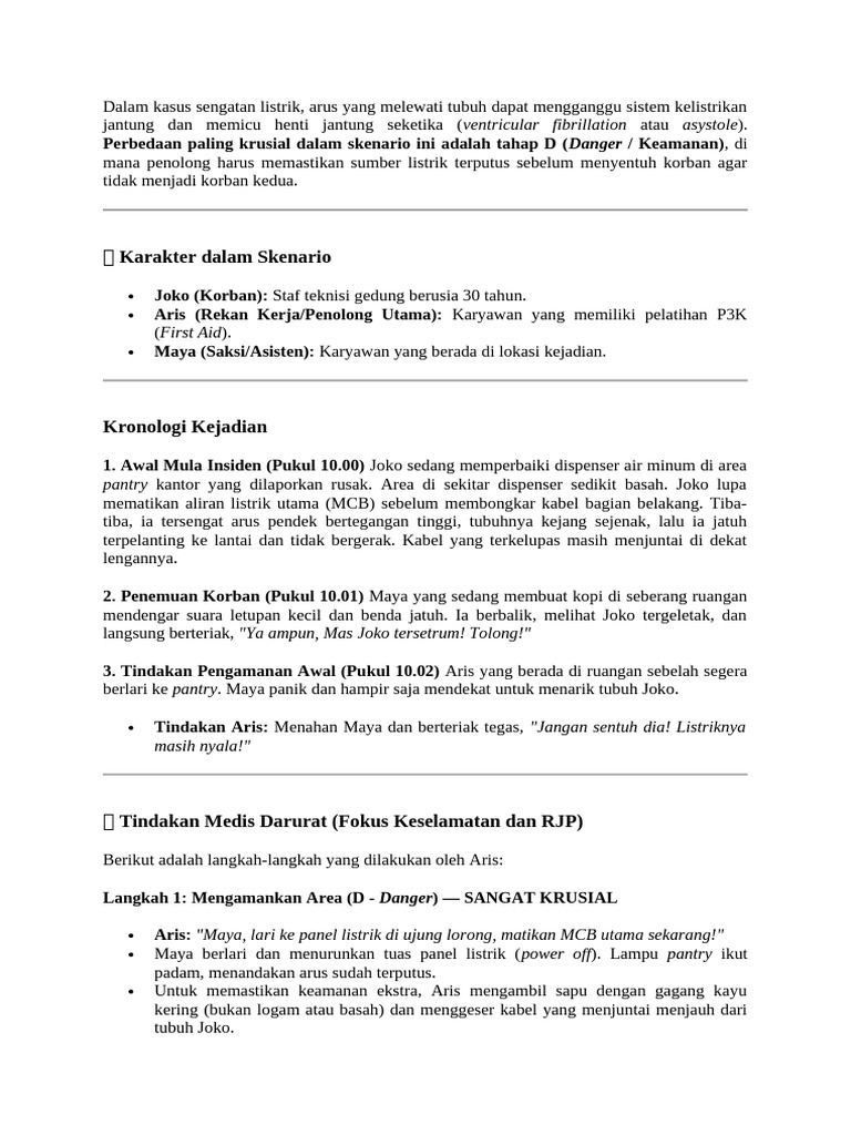 Skenario Darurat RJP Tersetrum | PDF