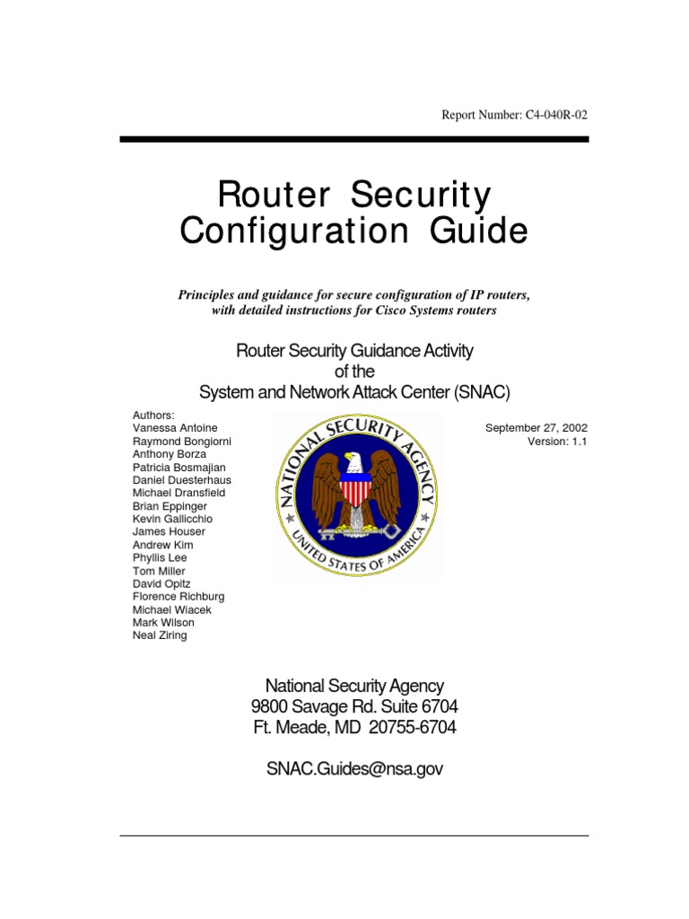 Router Security Configuration Guide | PDF | Osi Model | Computer Network