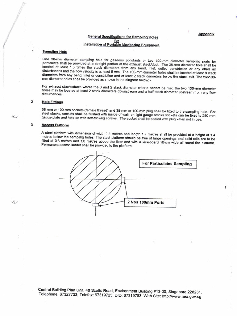 NEA - Sampling Holes Requirements | PDF