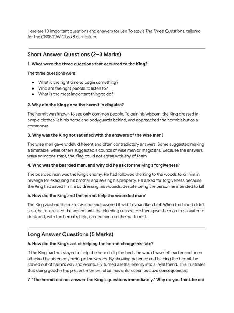 Give 10 Important Question With Answer From This... | PDF