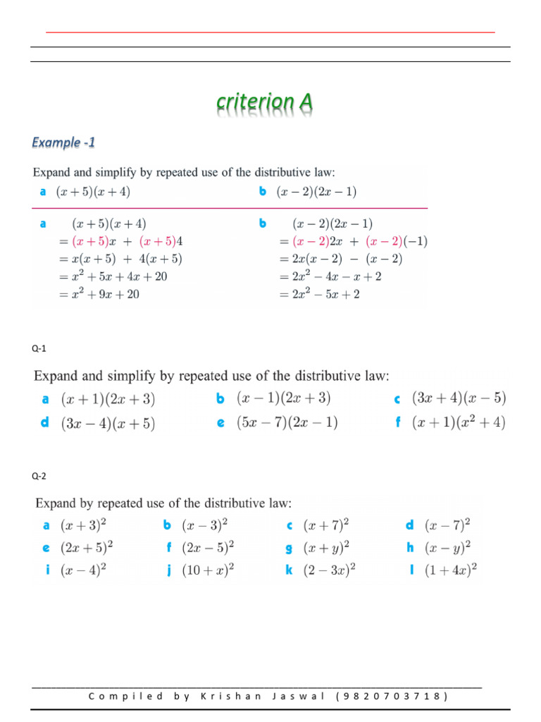 2.04 Algebra Expansion | PDF | Mathematics | Science