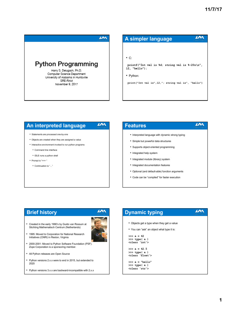 RAM10 D6 Delugach Python Tutorial | PDF | Python (Programming Language ...