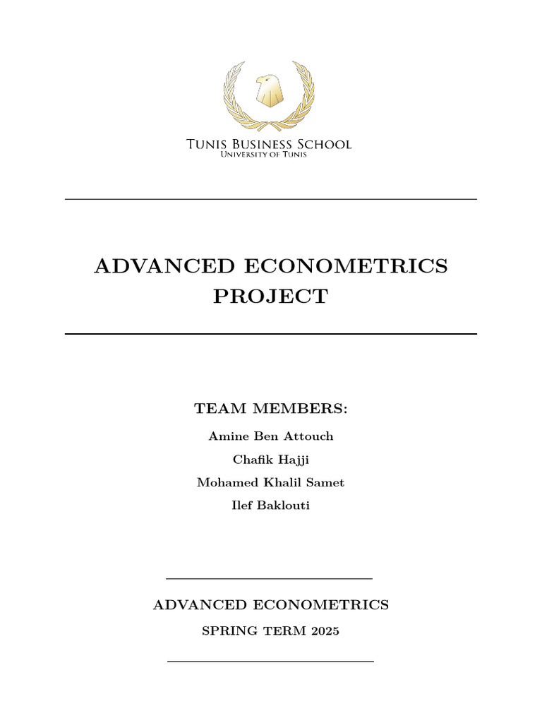 Advanced Econometrics Project | PDF | Econometrics | Applied Mathematics