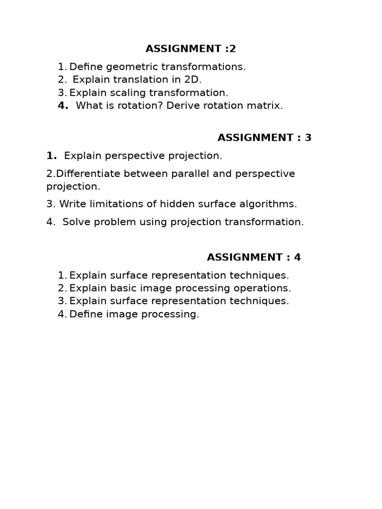 Assignments of Computer Graphics | PDF