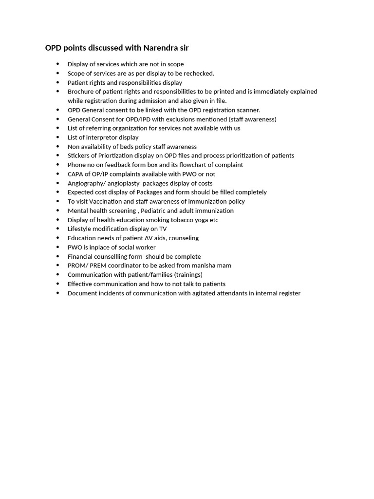 OPD Points (1) | PDF