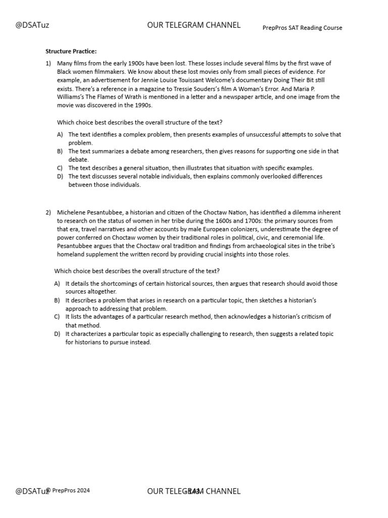 Structure Practice | PDF