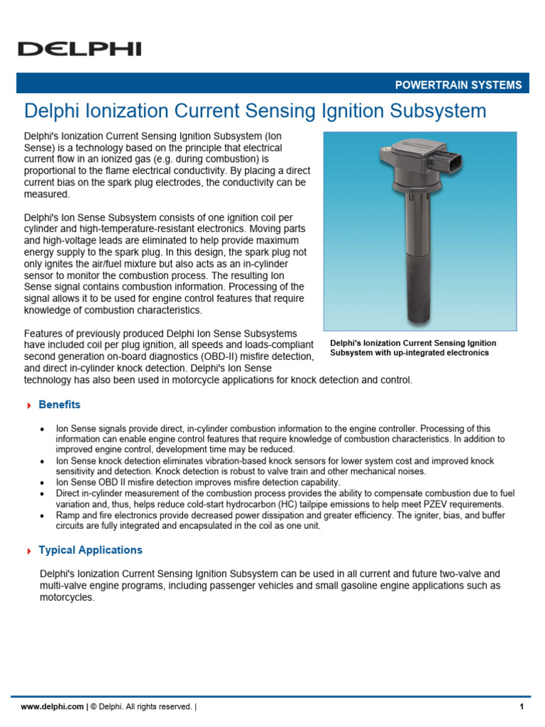 DELPHI Ionization current sensing | PDF | Engines | Electricity