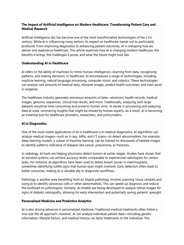 Two Impact of AI | PDF | Artificial Intelligence | Intelligence (AI ...